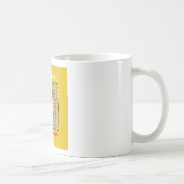 Taza De Café Hermoso diseño gráfico amarillo dorado (Derecha)