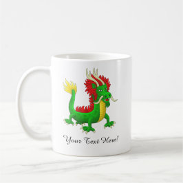 Taza De Café Hermoso dragón chino dibujado a mano