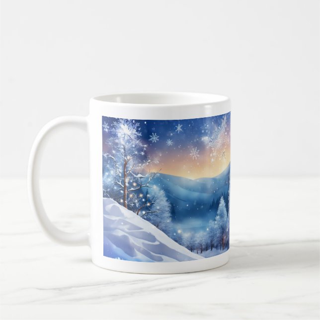 Taza De Café Hermoso esparroquio de invierno | Nieve panorámica (Izquierda)