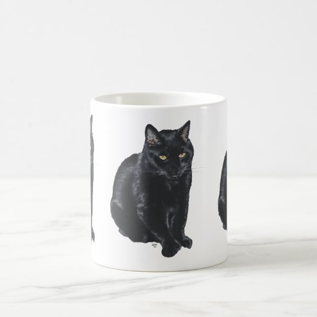 Taza De Café Hermoso gato negro (Centro)