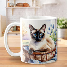 Hermoso gato siamés raza de mascota elegante arte