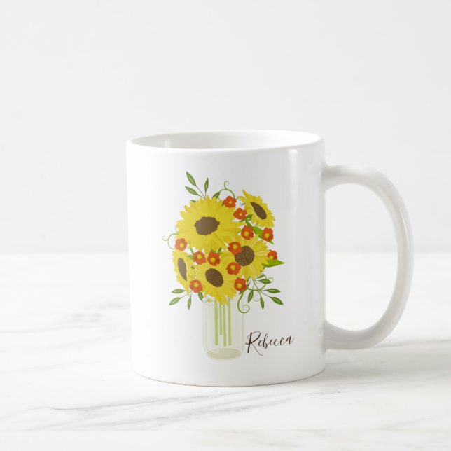 Taza De Café Hermoso girasol (Derecha)