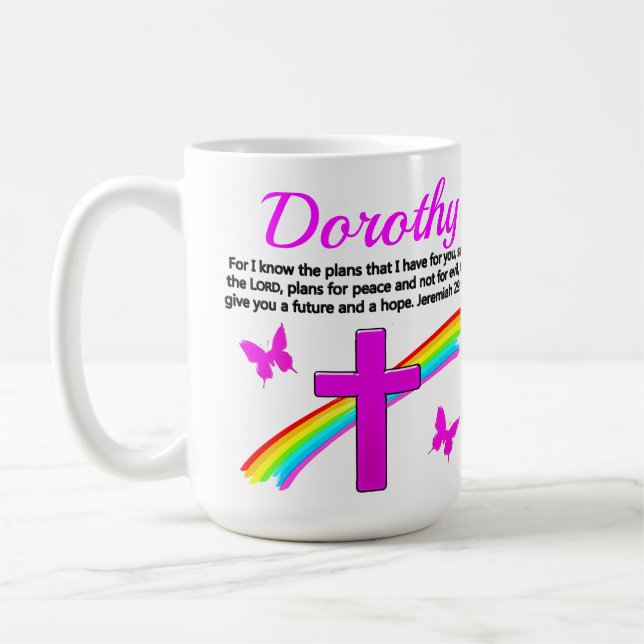 TAZA DE CAFÉ HERMOSO JEREMIAH 29:11 CRISTIANO PERSONALIZADO (Izquierda)