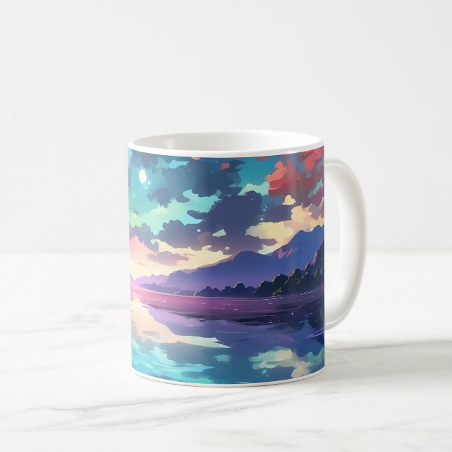 Taza De Café Hermoso Lago Sunset Tranquilidad (Anverso derecho)