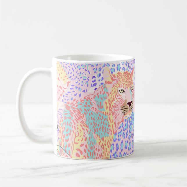 Taza De Café Hermoso Leopard Seamless Pattern Ar (Izquierda)