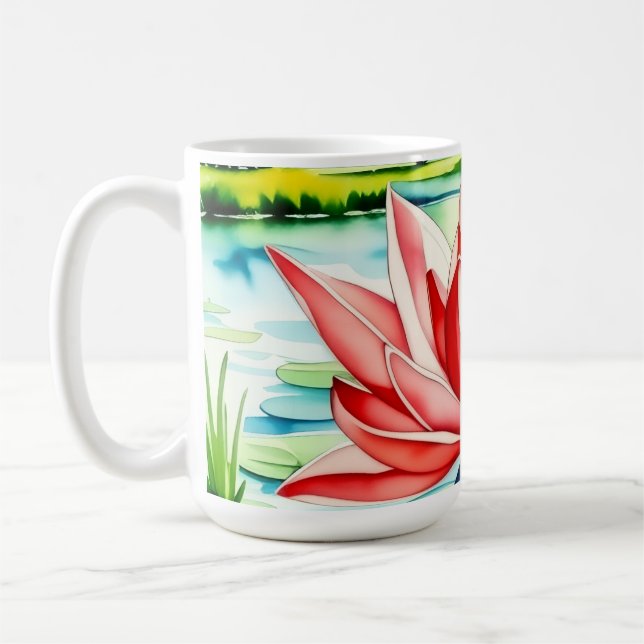 Taza De Café Hermoso Lily Flower Mug (Izquierda)