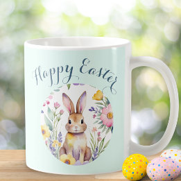 Taza De Café Hermoso lindo Feliz Pascua Floral Personalizado