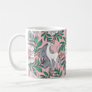 Taza De Café Hermoso mar de unicornio y ornamento floral circul
