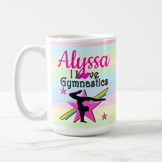 TAZA DE CAFÉ HERMOSO ME ENCANTA EL DISEÑO DE GIMNASTICAS (Izquierda)