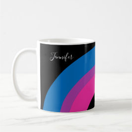 Taza De Café Hermoso Monograma de Bandera del Orgullo Bisexual