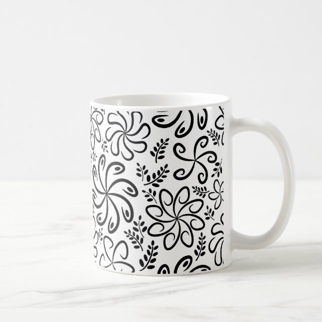 Taza De Café Hermoso Mug blanco y negro (Derecha)