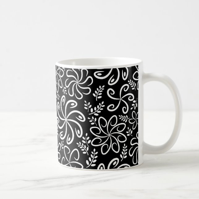 Taza De Café Hermoso Mug blanco y negro (Derecha)