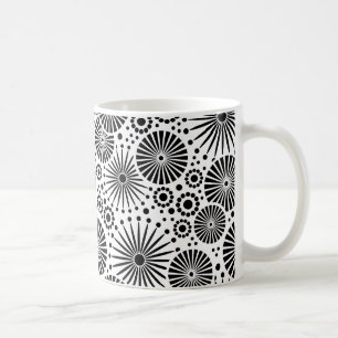 Taza De Café Hermoso Mug blanco y negro retro