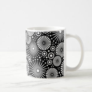 Taza De Café Hermoso Mug blanco y negro retro