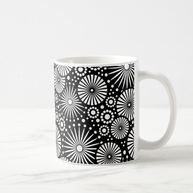 Taza De Café Hermoso Mug blanco y negro retro (Derecha)