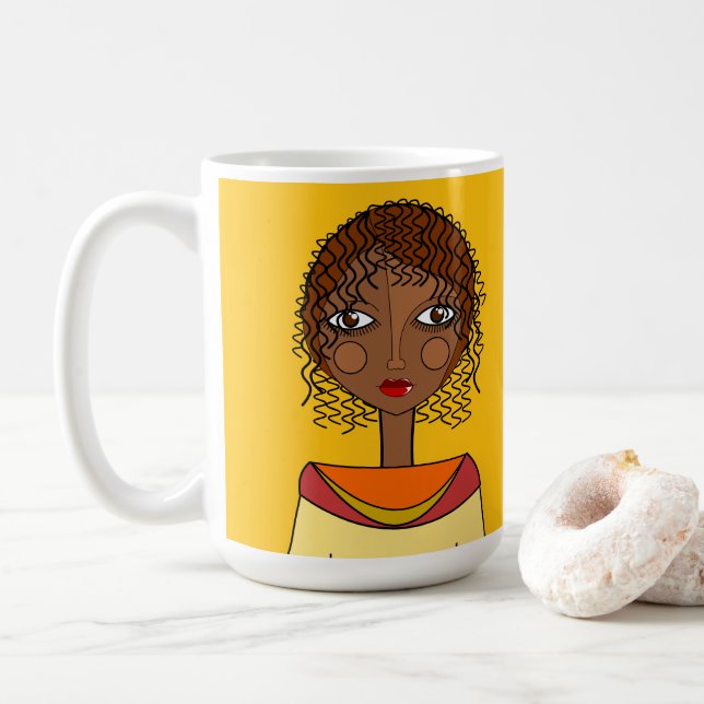 Taza De Café Hermoso Mug de Cara Estilizado (Con donut)