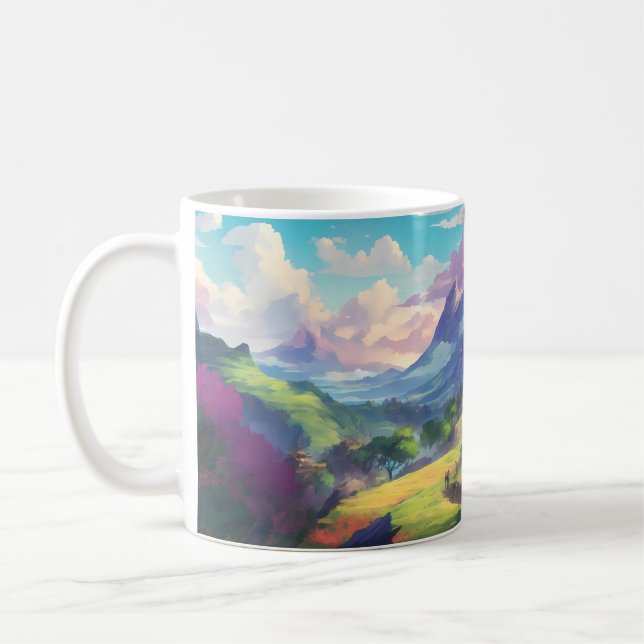 Taza De Café Hermoso paisaje animado (Izquierda)