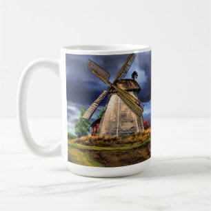 Taza De Café Hermoso paisaje de molino de viento holandés - Dib
