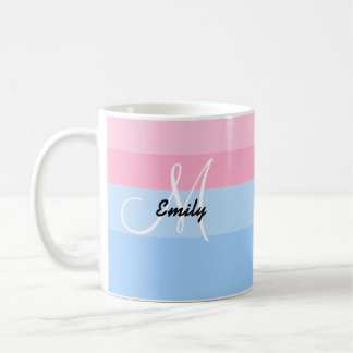 Taza De Café Hermoso pasto personalizado rosa y azul