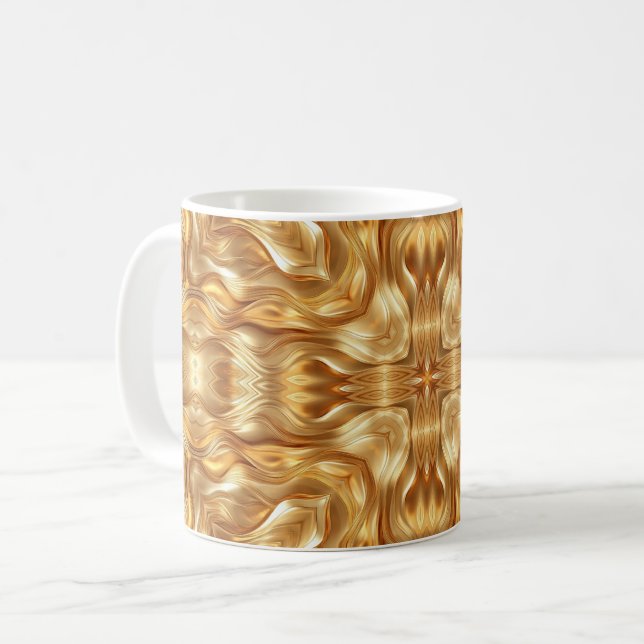 Taza De Café Hermoso patrón abstracto dorado (Anverso izquierdo)