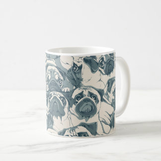 Taza De Café Hermoso patrón continuo de perro Pug