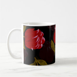 Taza De Café Hermoso patrón de bordado de rosas rojas translúci