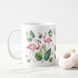 Taza De Café Hermoso patrón de flamencos rosados