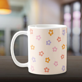 Taza De Café Hermoso patrón de margarita de colores modernos
