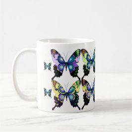 Taza De Café Hermoso patrón de mariposas Vivid y Elegante