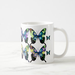 Taza De Café Hermoso patrón de mariposas Vivid y Elegante