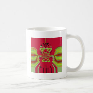 Taza De Café Hermoso patrón de motivos amarillo rojo africano a