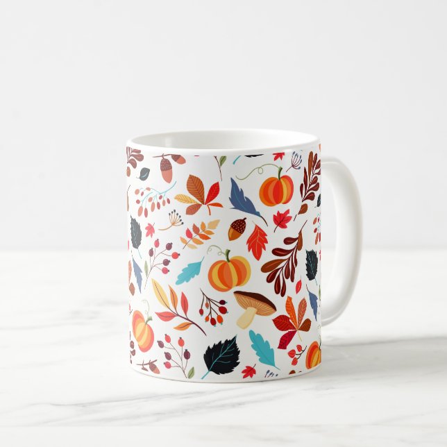 Taza De Café Hermoso patrón de otoño - (Anverso derecho)