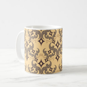 Taza De Café Hermoso patrón étnico de Damasco puntillismo