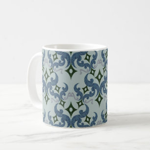 Taza De Café Hermoso patrón étnico de Damasco puntillismo