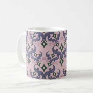 Taza De Café Hermoso patrón étnico de Damasco puntillismo 