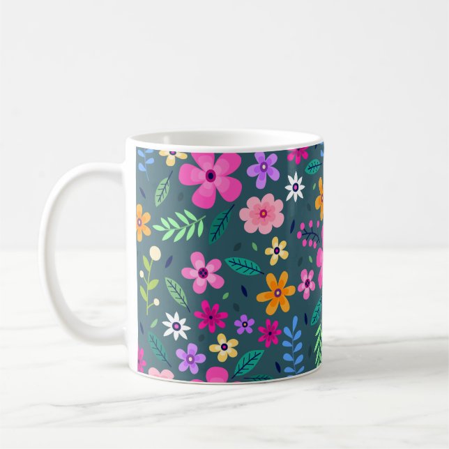 Taza De Café Hermoso patrón floral (Izquierda)