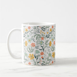 Taza De Café Hermoso patrón floral botánico
