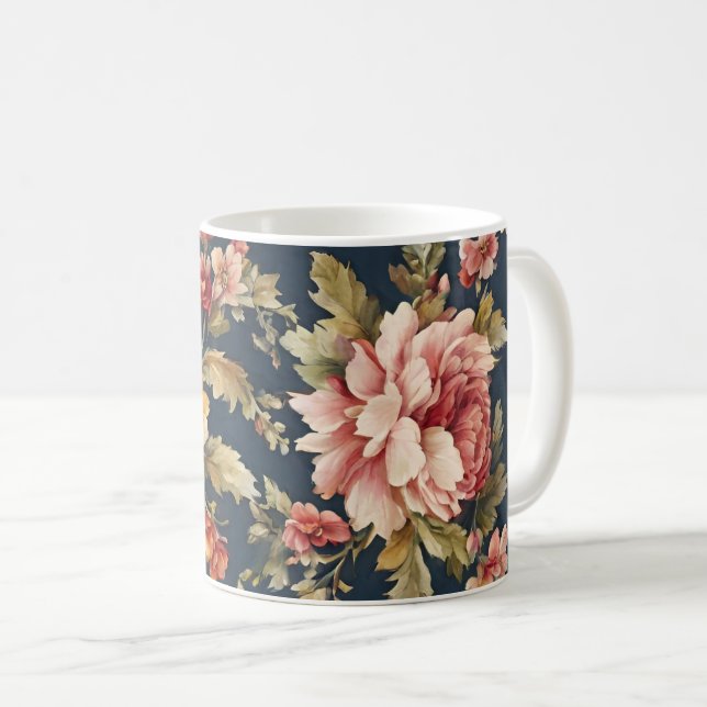 Taza De Café Hermoso patrón floral italiano (Anverso derecho)
