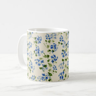 Taza De Café Hermoso patrón floral sin fisuras nomeolvides azul