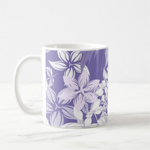 Taza De Café Hermoso Patrón Floral Vintage Purple Pastel