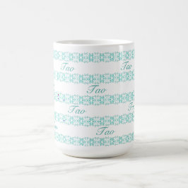 Taza De Café Hermoso patrón geométrico Tao azul verdoso