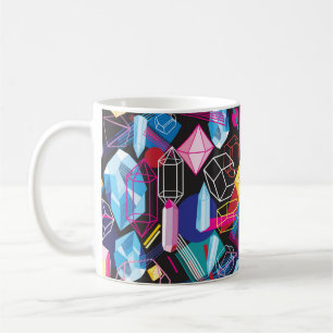 Taza De Café Hermoso patrón impecable con cristales coloridos