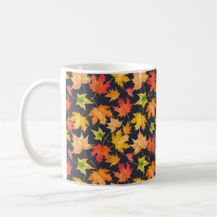 Taza De Café Hermoso patrón otoñal sin fisuras con acuarela 