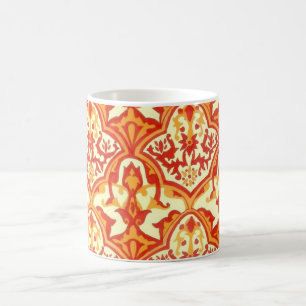TAZA DE CAFÉ HERMOSO PATRÓN - ROJO Y NARANJA