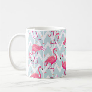 Taza De Café Hermoso patrón tropical sin costura con flam rosa