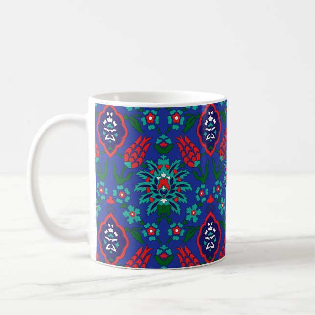 Taza De Café 💙 Hermoso patrón turco de Iznik (Izquierda)
