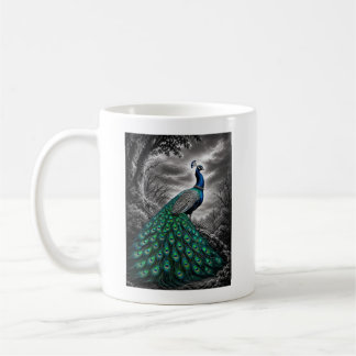 Taza De Café Hermoso Pavo Real Místico