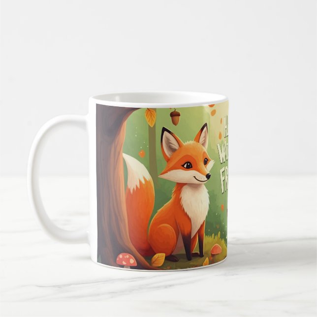 Taza De Café Hermoso Personalizado "Happy Woodland" (Izquierda)