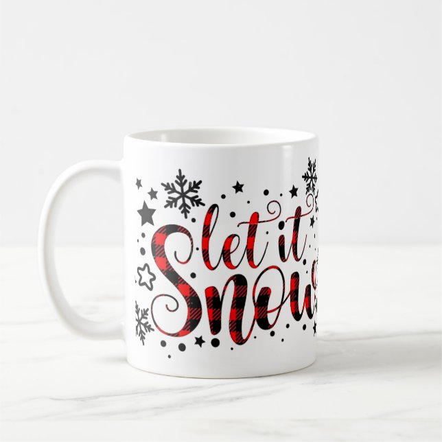 Taza De Café Hermoso Que Nieve Navidades Holiday Flannel (Izquierda)