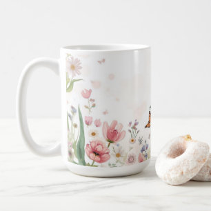 Taza De Café Hermoso ramo de flores silvestres de primavera con